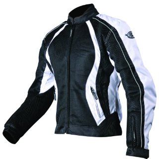 AGV Sport Xena Women's Vented Textile On Road Motorcycle Jacket   Black/White / Large Automotive