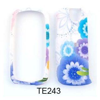 Pantech Impact P7000 Four Colorful Flowers on White Hard Case/Cover/Faceplate/Snap On/Housing/Protector Cell Phones & Accessories