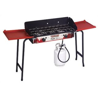 Bayou Classic Double Burner Outdoor Stove with Folding Side Shelves