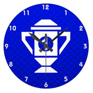 Blue 1st Place Trophy Wall Clocks