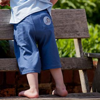 boy's ocean blue baggy shorts by monkey + bob