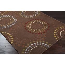 Hand tufted Brown Contemporary Circles Mayflower Wool Geometric Rug (9' x 12') 7x9   10x14 Rugs