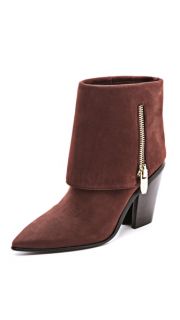 Sigerson Morrison Ilse Chunk Heel Booties with Side Zip Detail