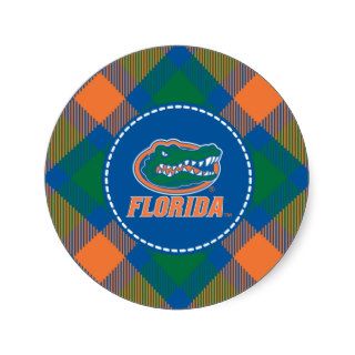 Florida Gator Head   Orange & White Round Stickers