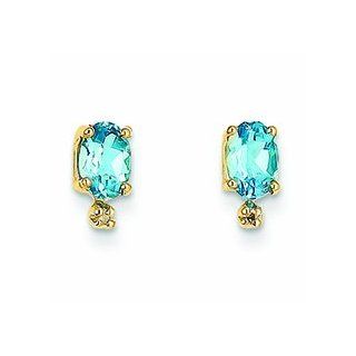 14k Gold Diamond Peridot Birthstone Earrings Stud Earrings Jewelry
