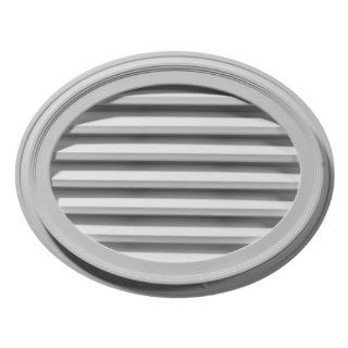 27"W x 21"H Horizontal Oval Gable Vent Louver, 57 Sq. Inch Vent Area, 001   White    