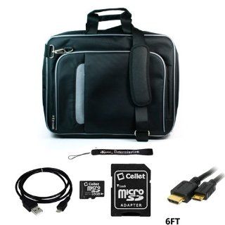 eBigValue Pro Pinn Messenger Shoulder Carrying Bag (Black) For ViewSonic ViewPad 10e 10 inch + HDIM Gold Cable + USB Sync Cable + 16GB Micro SD Card Computers & Accessories