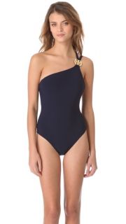 Tory Burch Logo One Shoulder Maillot