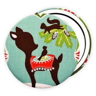 stocking filler 'deer and squirrel' mirror by jenny arnott cards & gifts