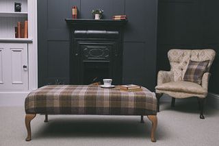 huntingtower tweed footstool by pins and ribbons