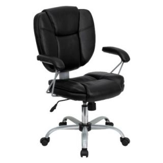 Belnick Leather Computer Chair   Black