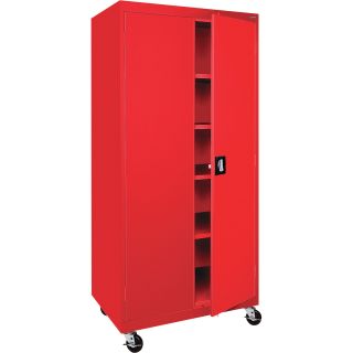 Sandusky Lee Heavy-Duty Welded Steel Mobile Cabinet — 36in.W x 24in.D x 78in.H, Red, Model# TA4R362472-01  Storage Cabinets
