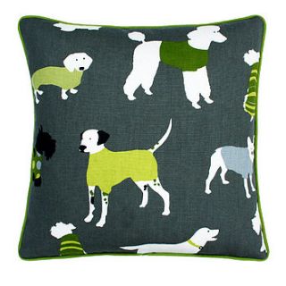 lime dogs cushion by louise harris interiors
