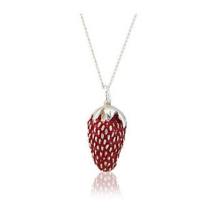 wild strawberry and cream pendant by argent of london