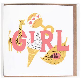 girl alphabet card by solitaire