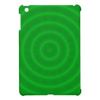Bright Neon Green Hypnosis Spiral Circle Swirls iPad Mini Cases