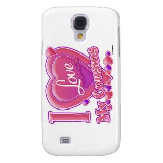 I Love My Cousins pink/purple   heart Samsung Galaxy S4 Case