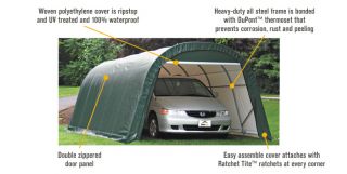 ShelterLogic 12-Ft.W Round-Style Instant Garage / Shelter — 20ft.L x 12ft.W x 8ft.H, 1 5/8in. Frame  Round Style Instant Garages