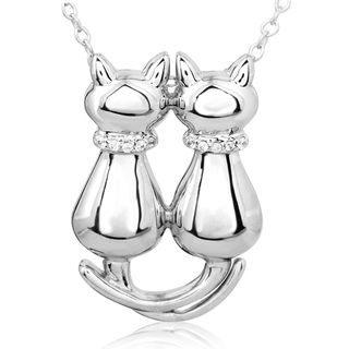 ASPCA Tender Voices Sterling Silver Diamond Accent Cat Friends Necklace ASPCA Diamond Necklaces