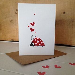love bug ladybird greetings card by halfpinthome