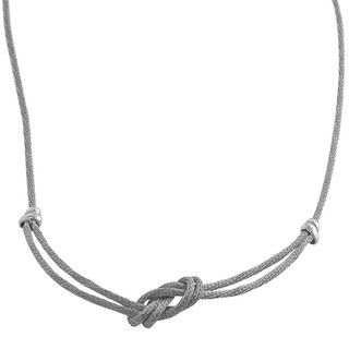 Fremada Sterling Silver 2 strand Twisted Mesh Knot Necklace Fremada Sterling Silver Necklaces