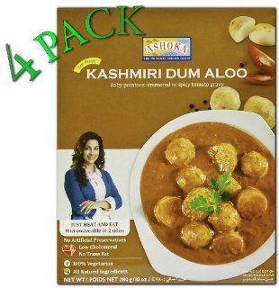 Ashoka Microwaveable Ready to Eat Meals   Kashmiri Dum Aloo Baby Potatoes Simmered in Spicy Tomato Gravy (Pack of 4)  Indian Food  Grocery & Gourmet Food