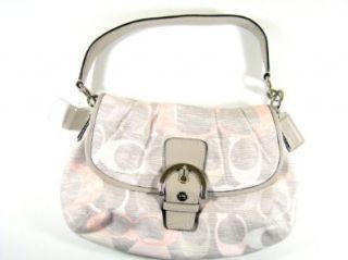 Coach 19238 Soho Optic Linen Flap Shoulder Bag Handbag Purses Shoes