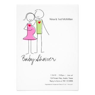 It's a Girl, Coed Baby Shower Invitations, 5x7