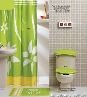 Green Yellow Bath Set 6 Pcs   Bathroom Accessory Sets