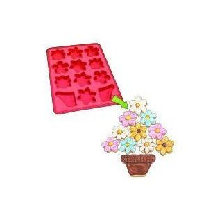 Roshco "Create and Celebrate" Flower Basket Pull Apart Cupcake Silicone Baking Pan Kitchen & Dining