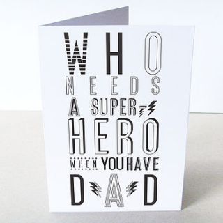 'super hero dad' card by karin Åkesson