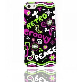 APPLE IPHONE 5 RETRO GROOVY PEACE BACK CASE SNAP ON PROTECTOR ACCESSORY Cell Phones & Accessories