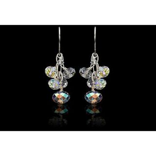 crystal drop earrings   silver by the real princess company