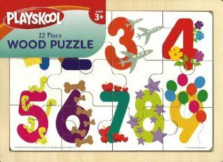 Playskool Wooden Numbers Puzzle   12 Pieces with Frame Toys & Games