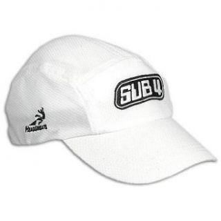 Sub 4 Men's CoolMax Running Cap ( sz. One Size Fits All, White/black ) at  Mens Clothing store