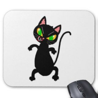 Funny angry cat accessories   black cat, grumpy mouse pads