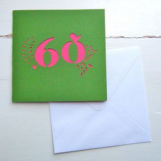 hand cut number card by hello hadley paper