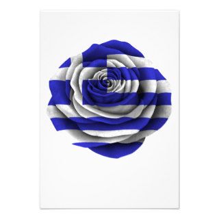 Greek Rose Flag on Black Personalized Announcement