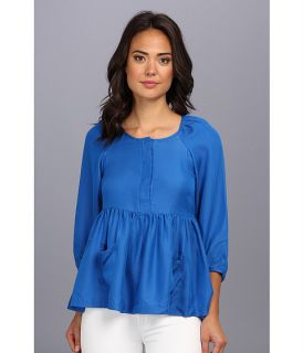 French Connection T Alexia Silk Blouse Bobby Blue