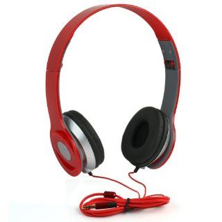 RHX Red Headphone Stereo Headset Earphone Foldable Earbud for  MP4 Tablet iPod Electronics