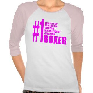 Girls Boxing Boxers  Pink Number One Boxer Tshirt