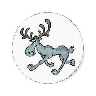 Funny Moose Round Sticker