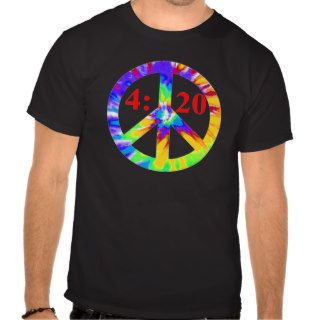 420 Tie Dyed Peace Sign T Shirt