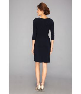 Adrianna Papell L/S Faux Wrap w/ Ring Dress
