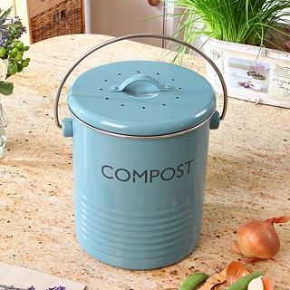 vintage blue compost caddy by dibor