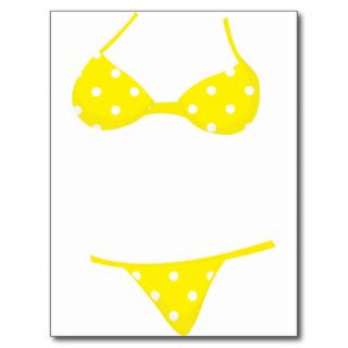 Yellow Polka Dot Bikini Post Cards
