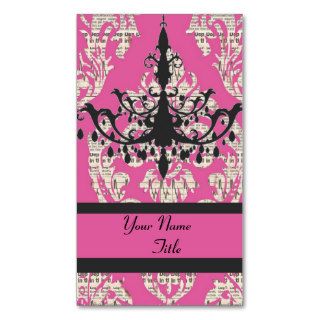 Chic Damask chandelier fashion  Business Card