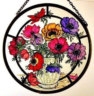 Anemones Stained Glass Suncatcher By Winged Heart   Mixed Media Paintings
