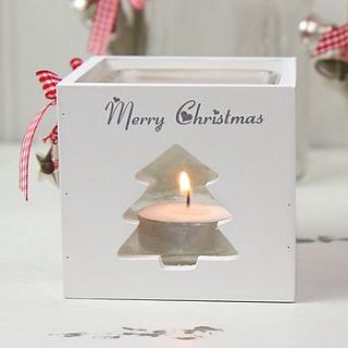 white christmas tree candle holder by lisa angel homeware and gifts