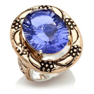 Statements by Amy Kahn Russell Bold Blue Helenite 2 Tone Bronze Ring